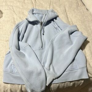 Blue linen cropped Lulu scuba size XS/S